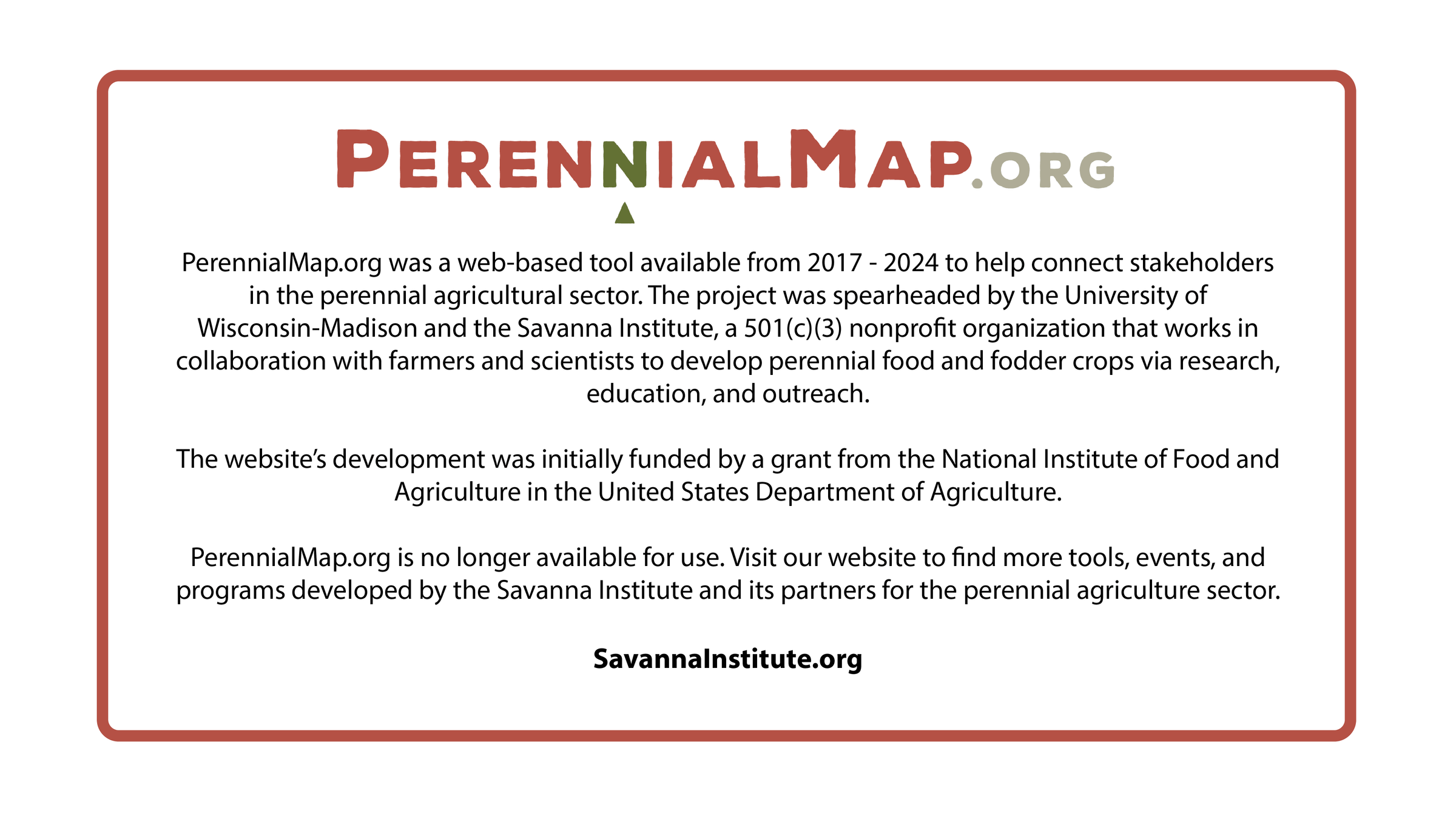 PerennialMap.org is no longer available.